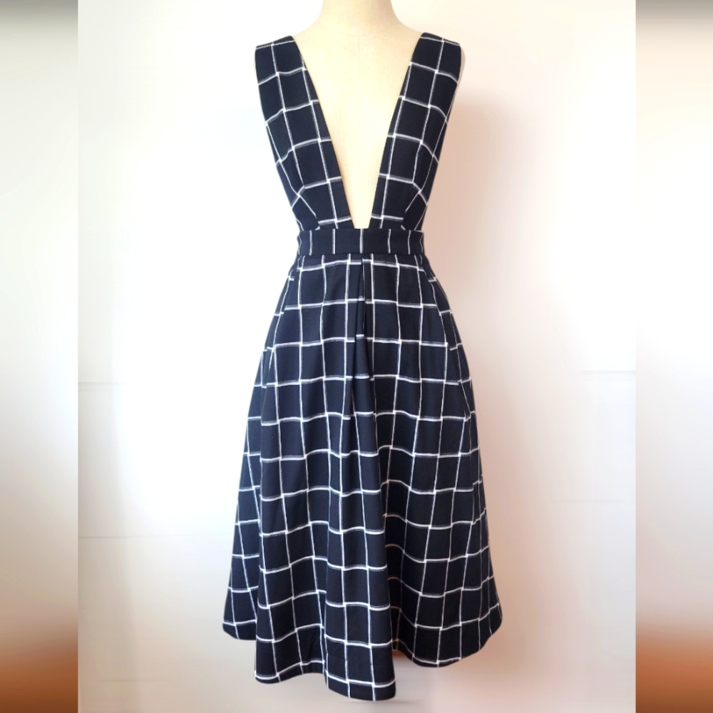DABUWAWA Jumper B/W Plaid Dress